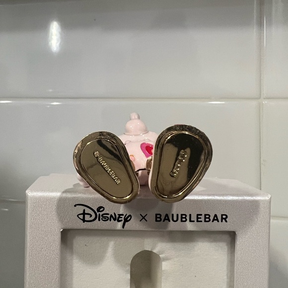 NIB Disney x BAUBLEBAR Gold & Multi Pink Hearts Mickey Mouse Keychain/Bag Charm - Picture 3 of 6